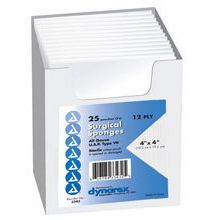Dynarex Gauze Sponge 4 X 4 Inch 12-Ply Sterile 3343, Box Of 1 Sponges & Scouring Pads Pasteur Pharmacy