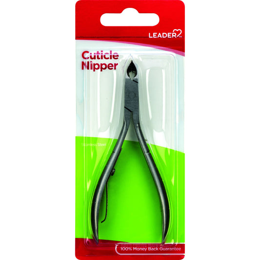 Leader Cuticle Nipper - 1 Count - Heavy Duty Stainless Steel Nippers for Nail Care & Cuticle Removal Nail Tools Pasteur Pharmacy