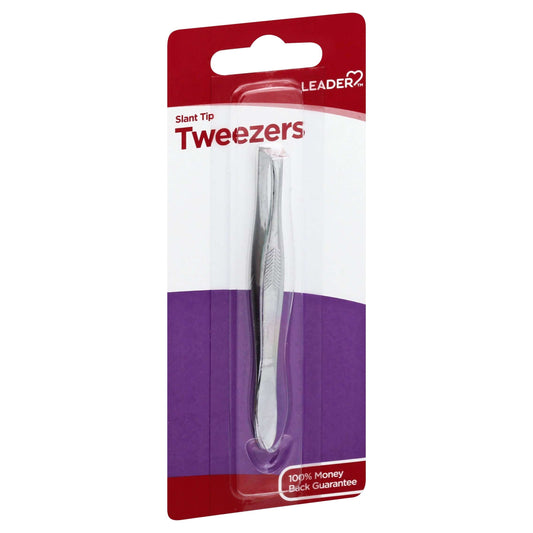Leader Slant Tip Tweezers, Professional Precision for Brows, 1 Count Personal Care Pasteur Pharmacy