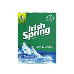 Irish Spring Icy Blast Deodorant Bar Soap, Cool Refreshment, 3.75 oz (8 Count Pack) Bar Soap Pasteur Pharmacy