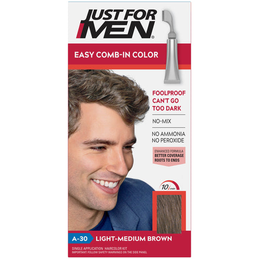 Just For Men Easy Comb-In Color, Hair Coloring for Men with Comb Applicator 1.2 Oz Hair Color Pasteur Pharmacy