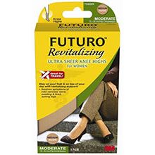 FUTURO Revitalizing Ultra Sheer Knee Highs for Women, Mild Compression 15-20 mmHg, Nude, Large, 1 Pair Health & Beauty Pasteur Pharmacy