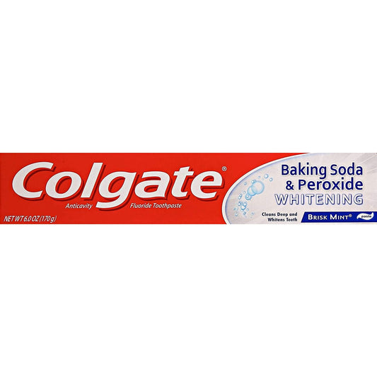 Colgate Brisk Mint Fluoride Toothpaste, Anticavity, Whitening, Baking Soda & Peroxide, Paste Toothpaste Pasteur Pharmacy