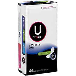 U by Kotex Security Overnight Maxi Pads, Wingless, 28 Count Health & Beauty Pasteur Pharmacy