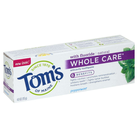 Tom's of Maine Whole Care Natural Toothpaste Peppermint, 4 Oz Toothpaste Pasteur Pharmacy