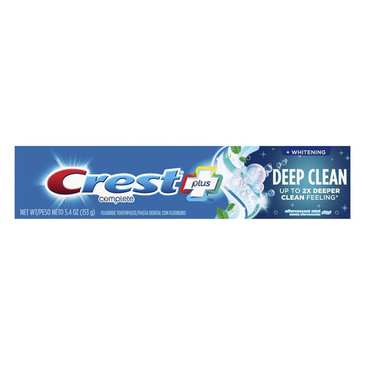 Crest Complete Whitening Fluoride Toothpaste Plus Deep Clean Effervescent Mint, 5.4 Oz Toothpaste Pasteur Pharmacy