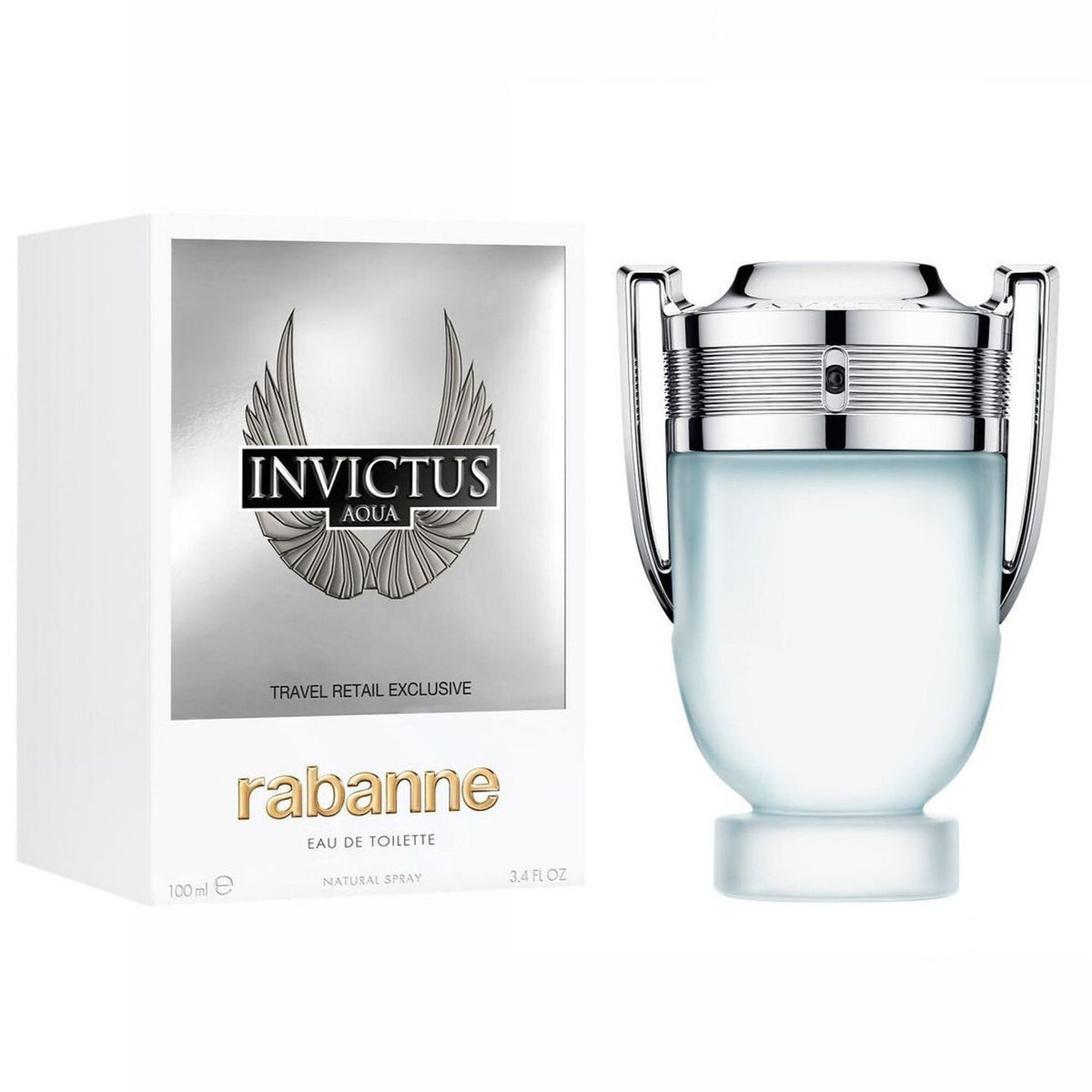 PACO RABANNE INVICTUS AQUA 3.4 EAU DE TOILETTE SPRAY FOR MEN.