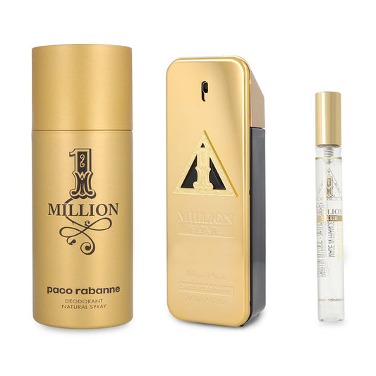 Paco rabanne one million elixir 3 pcs set for men: 3.4 parfum intense + 5.1 deodorant spray + 0.34 parfum intense Men Fragrant Nest