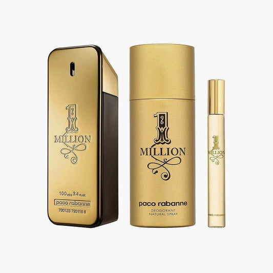 Paco rabanne one million 3 pcs set for men: 3.4 eau de toilette spray + 0.33 oz eau de toilette spray + 150ml deodorant spray MEN Fragrant Nest