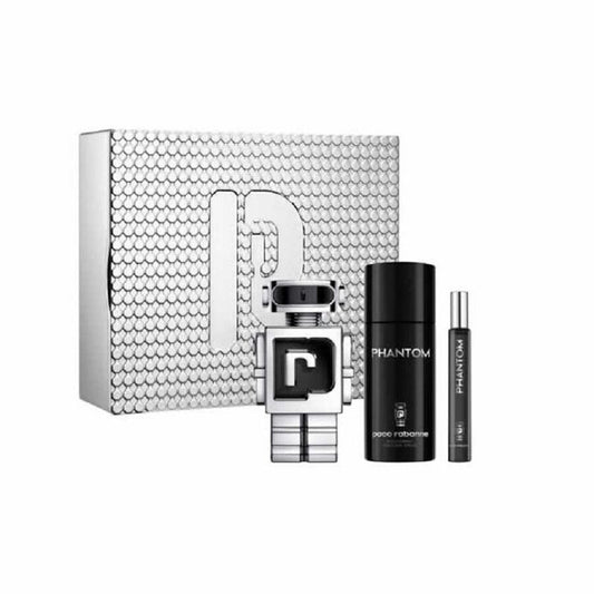 PACO RABANNE PHANTOM 3 PCS SET FOR MEN: 3.3 EAU DE TOILETTE SPRAY + 5 OZ DEODORANT SPRAY + 0.33 EAU DE TOILETTE SPRAY Men Fragrant Nest
