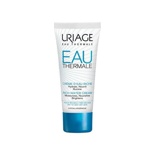 Uriage Eau Thermale Rich Water Cream 40ml - 24-Hour Hydration Moisturizing Cream for Dry Skin