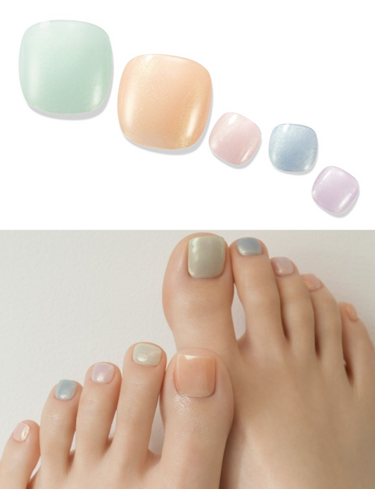 Gelato Factory Solar Cured Gel Pedi Iridescent Toe Nail Strips 30ct