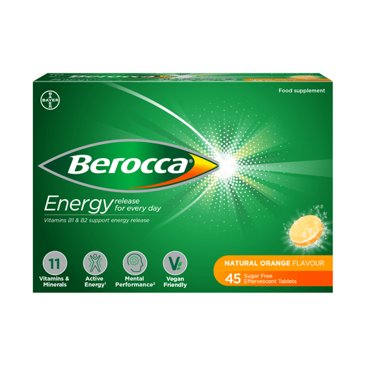 Berocca Energy Orange Sugar Free Effervescent Tablets, 30 Ct Vitamin Supplement Pasteur Pharmacy