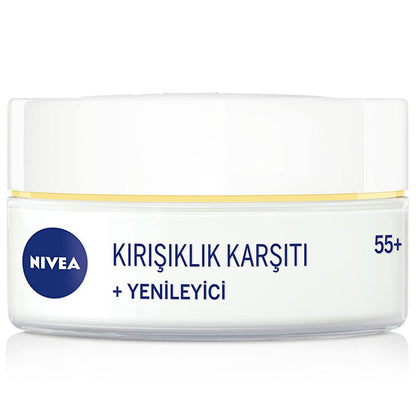 Crème visage anti-rides Nivea pour peaux matures 55+ - Hydratation profonde et protection UV