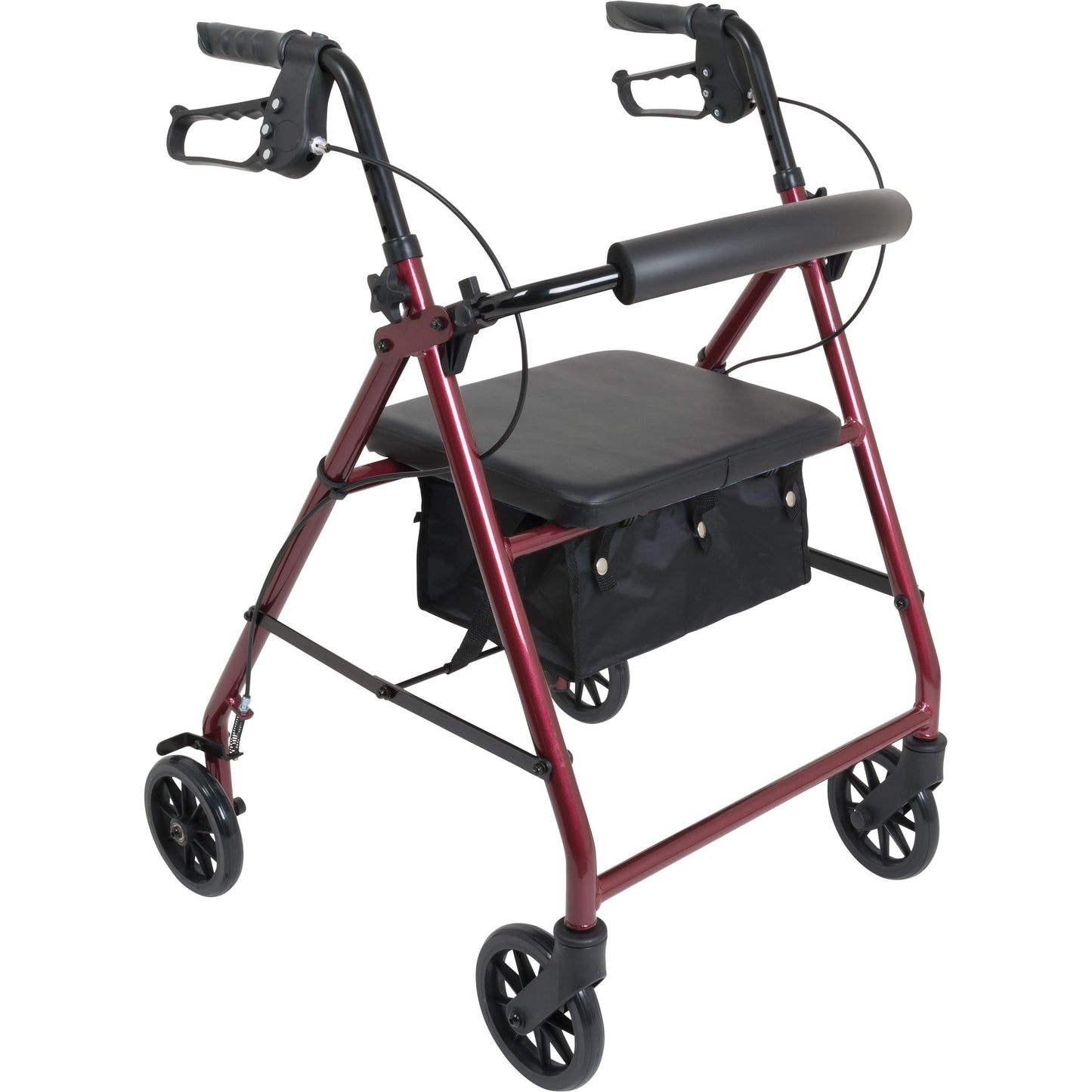 ProBasics Aluminum Rollator With 6-inch Wheels, Burgundy Walkers Pasteur Pharmacy