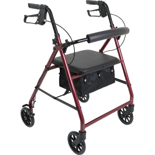 ProBasics Aluminum Rollator With 6-inch Wheels, Burgundy Walkers Pasteur Pharmacy