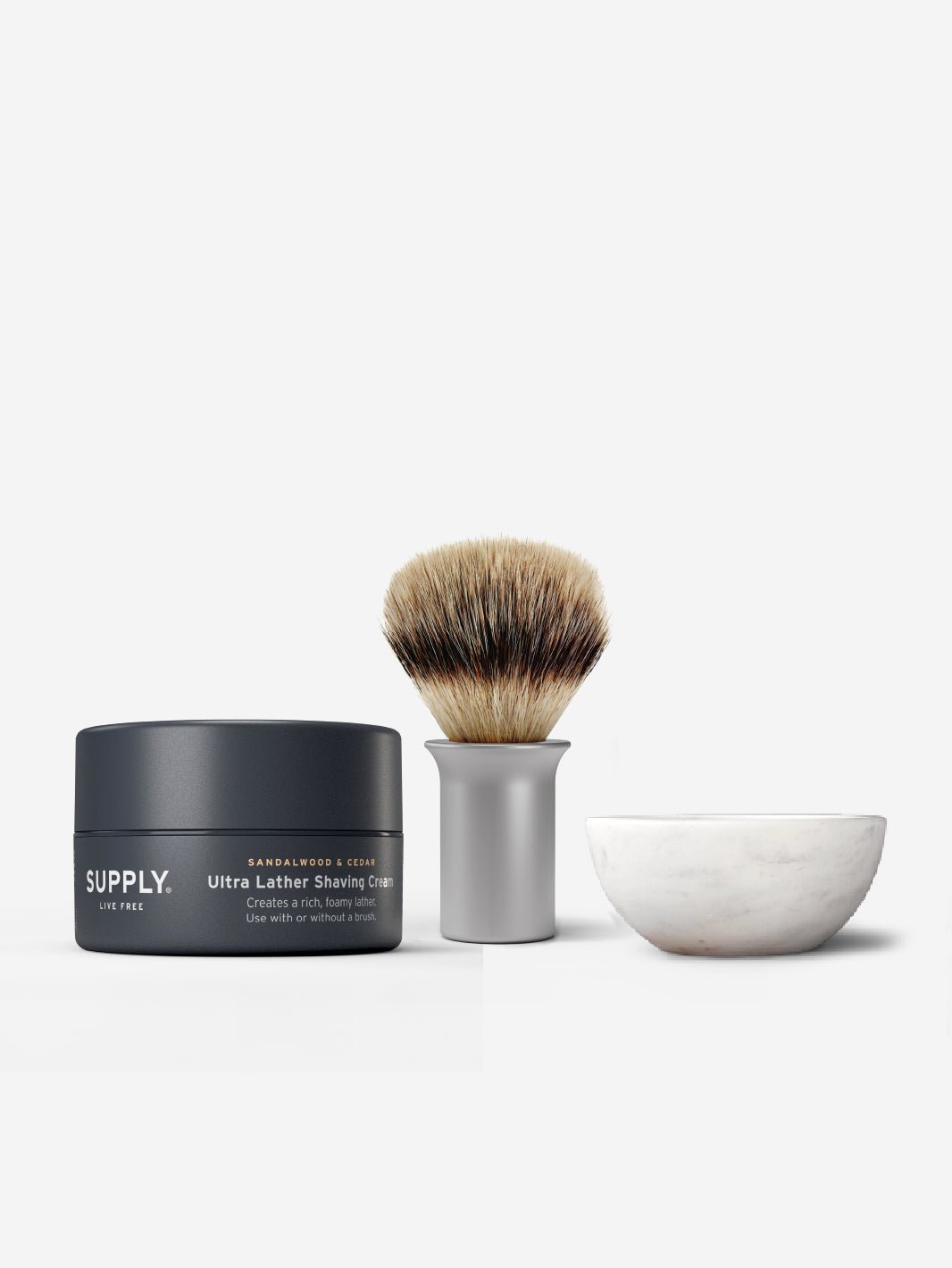 Perfect Shave Set Shaving Bundle Supply Sandalwood & Cedar Classic Matte