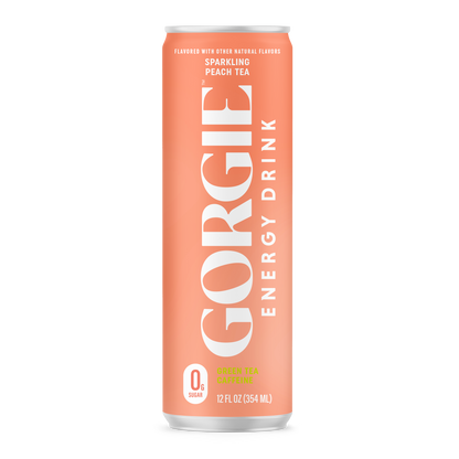 GORGIE Energy Drink - Sparkling Peach Tea - 12 Cans Pack Energy Drink GORGIE