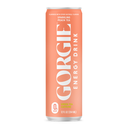 GORGIE Energy Drink - Sparkling Peach Tea - 12 Cans Pack Energy Drink GORGIE
