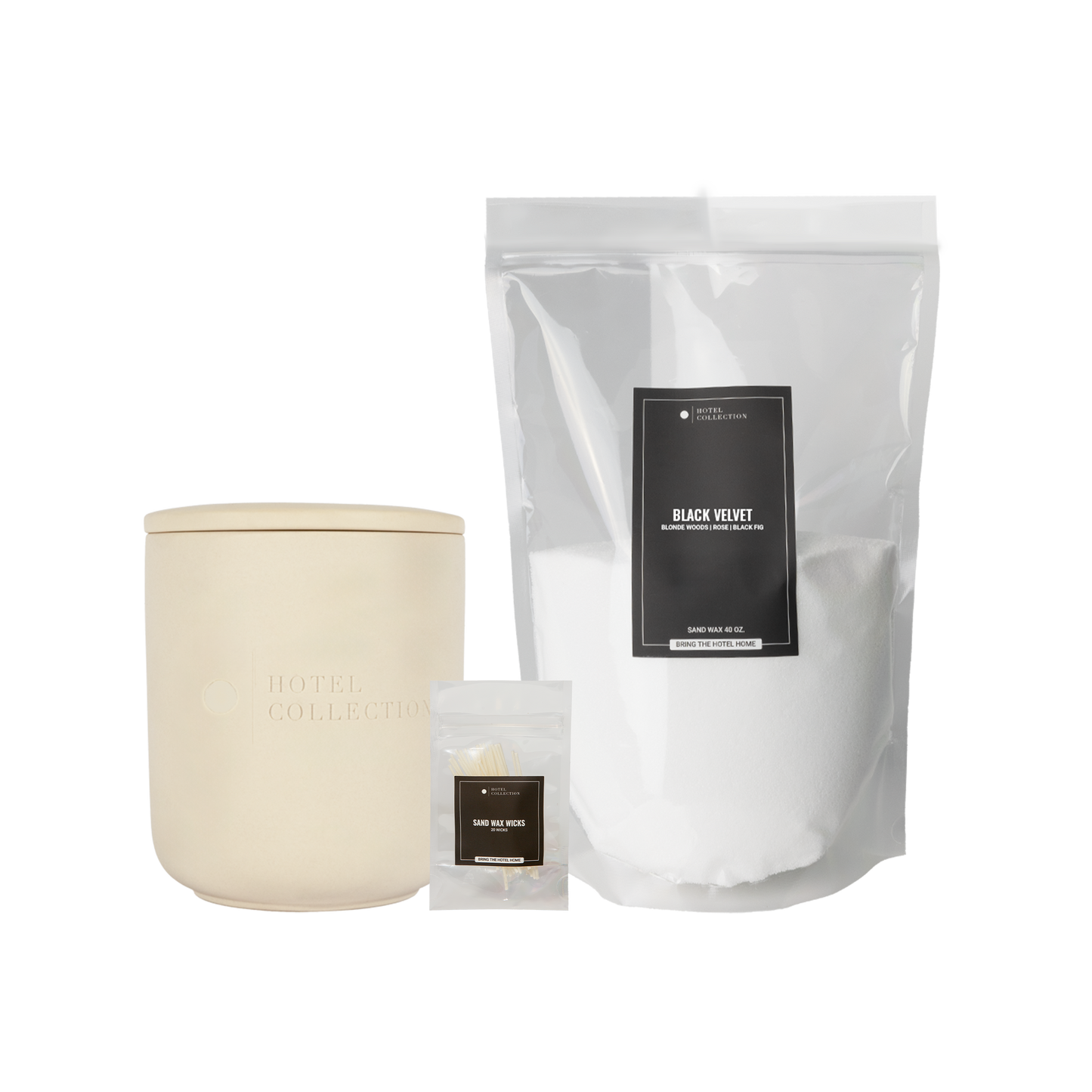 Aroma360 Petite Ceramic Sand Candle Wax Set Ceramic Sand Wax Candle Aroma360 Black Velvet Bone