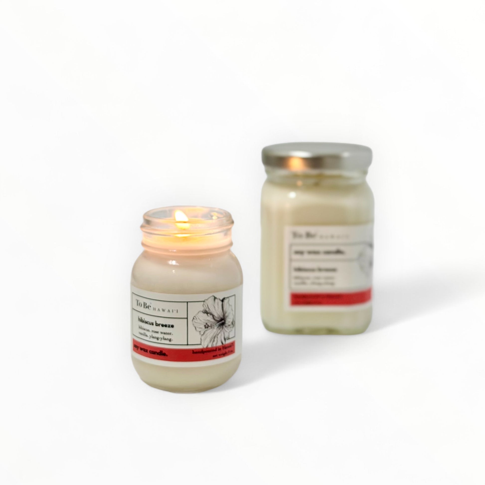 To Be Hawai'i Hibiscus Breeze Soy Wax Candle Handmade Soy Candle To Be Hawai'i 3 oz. travel mason jar (20 hrs. of burn time)