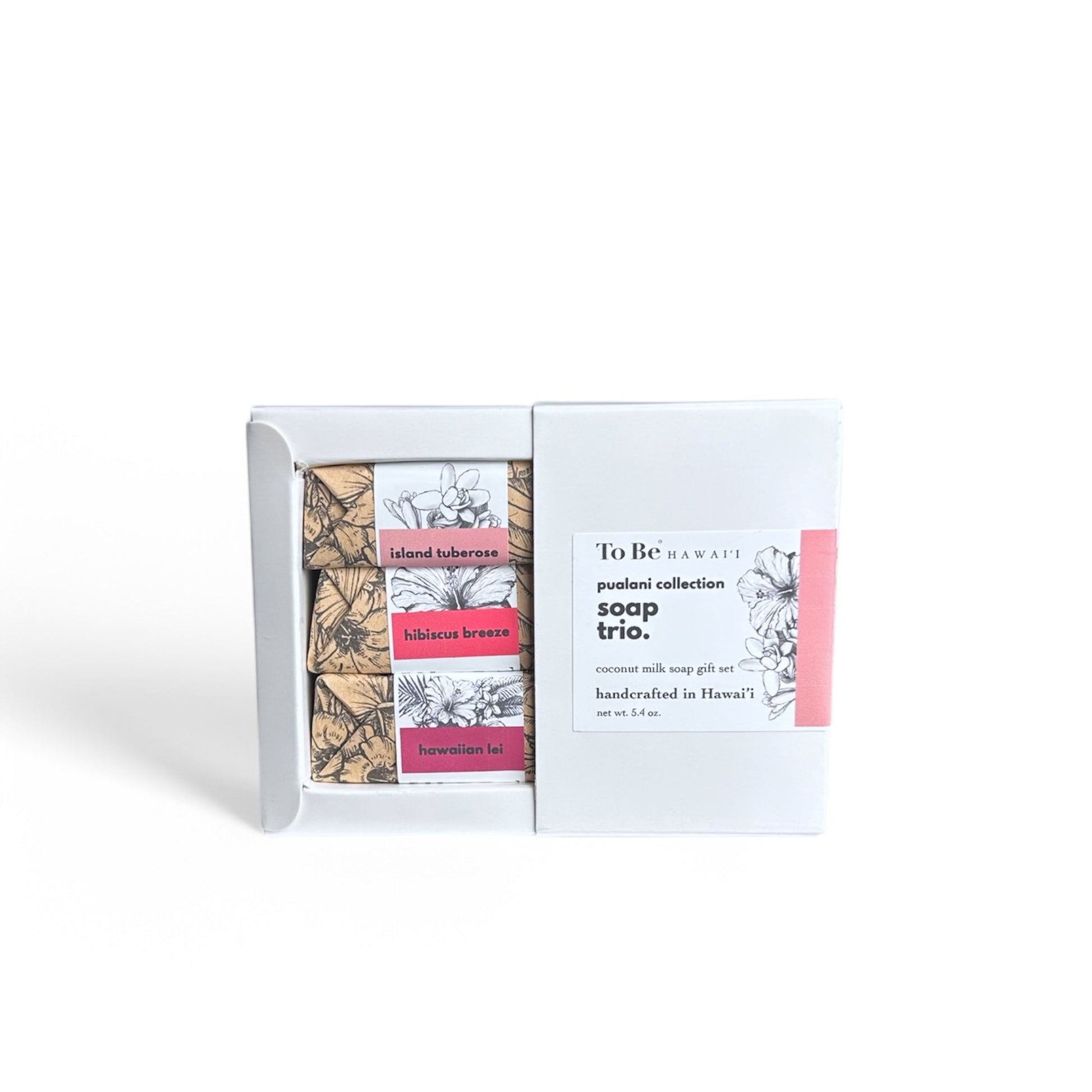 To Be Hawai'i Pualani Scents (floral) Luxury Bar Soap Trio Gift Sets To Be Hawai'i