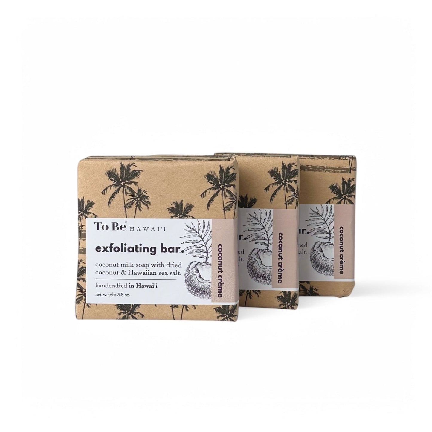 To Be Hawai'i Coconut Crème Exfoliating Soap Bar Handcrafted Soap To Be Hawai'i Everyday Deluxe (3.8 oz)