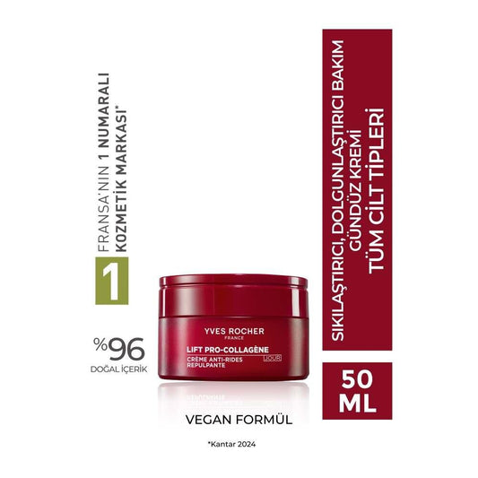 Yves Rocher Lift Pro Collagene Anti-Aging Day Cream with Collagen & Hyaluronic Acid - Firming, Hydrating Face Cream for Women & Men