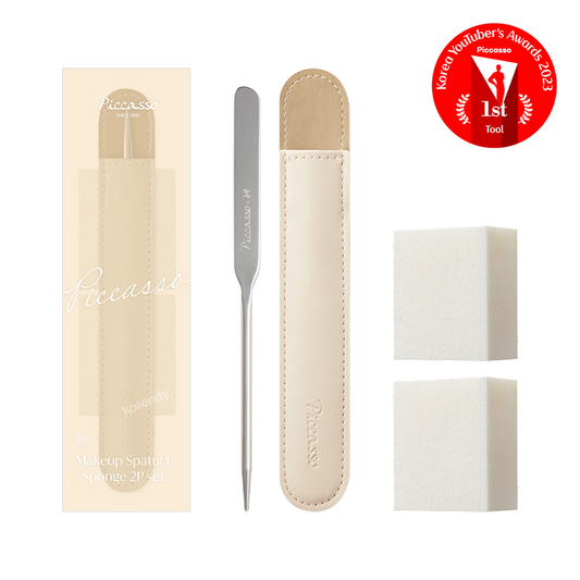 Piccasso Makeup Spatula Sponge Set for Smooth Base Application 2P