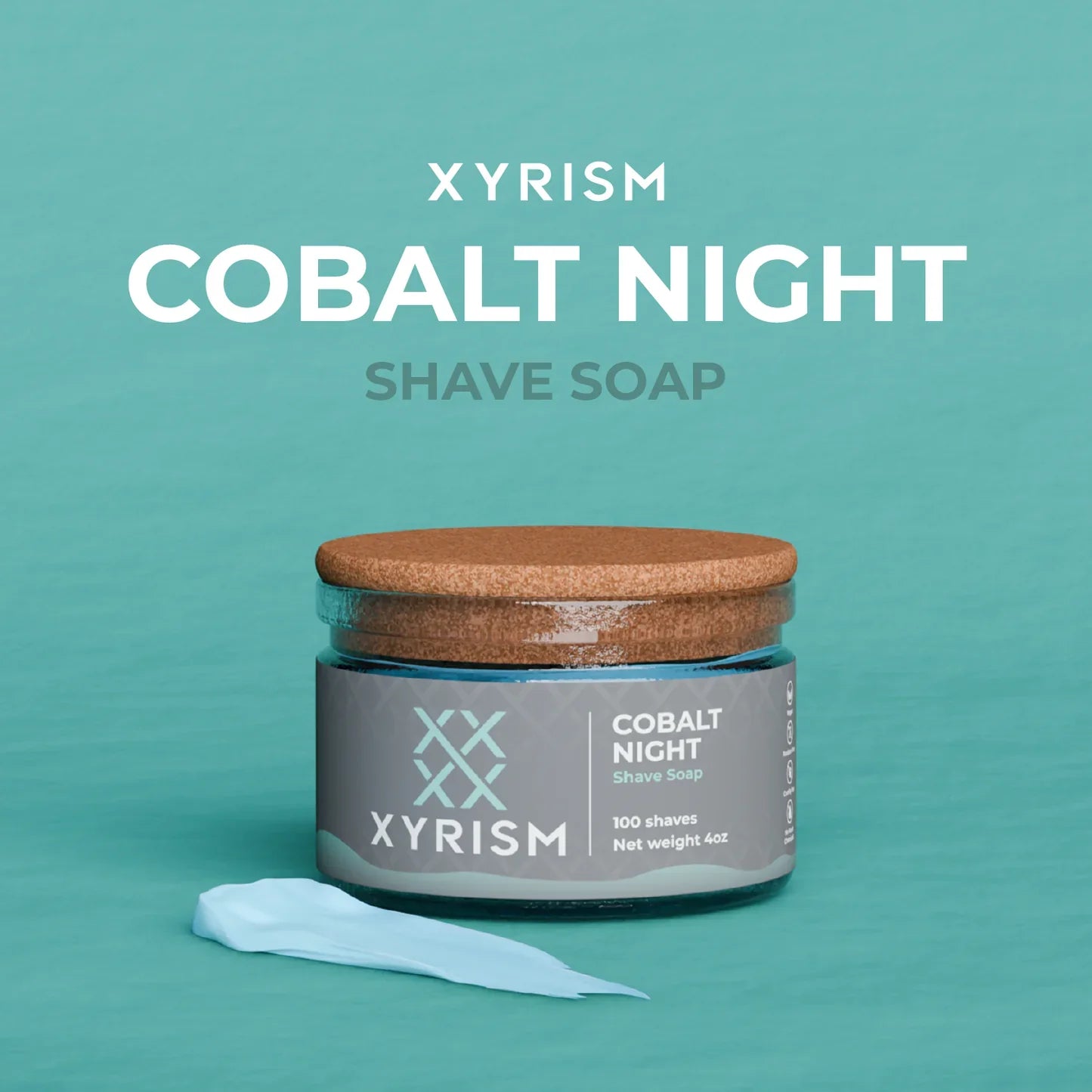 XYRISM Cobalt Night Shave Soap 4oz Shaving Soap Pasteur Pharmacy