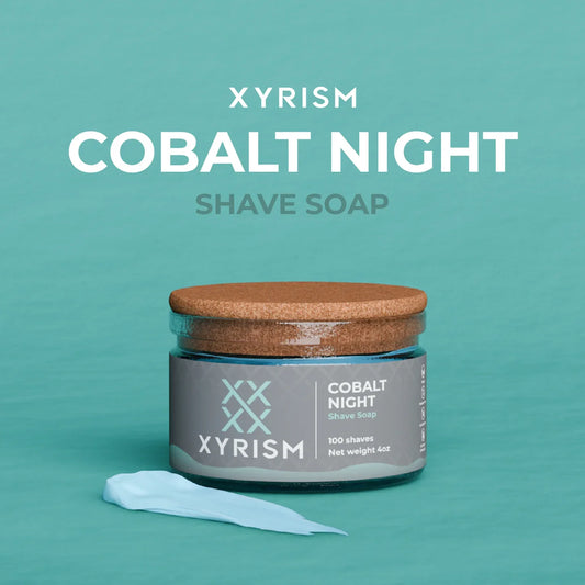 XYRISM Cobalt Night Shave Soap 4oz Shaving Soap Pasteur Pharmacy