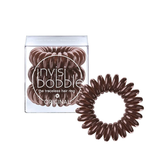 Lot de 3 élastiques à cheveux Invisibobble Original couleur Pretzel Brown - Accessoires de coiffure élégants pour femme