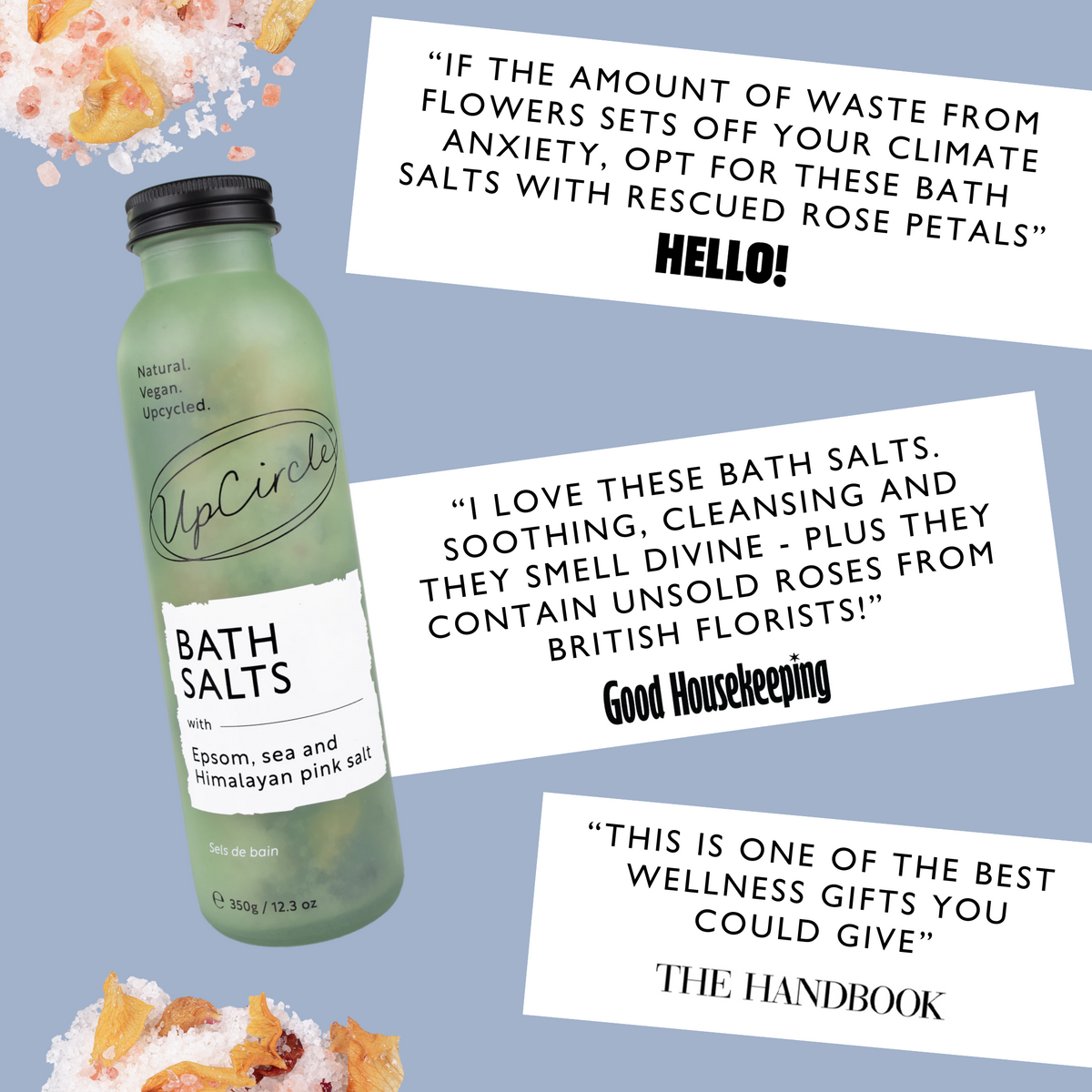 Bath Salts with Epsom, Sea and Himalayan Pink Salt