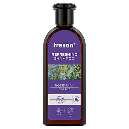 Champú de romero Tresan para cabello graso: nutritivo, sin gluten, sin parabenos, uso diario - 10.14 fl oz