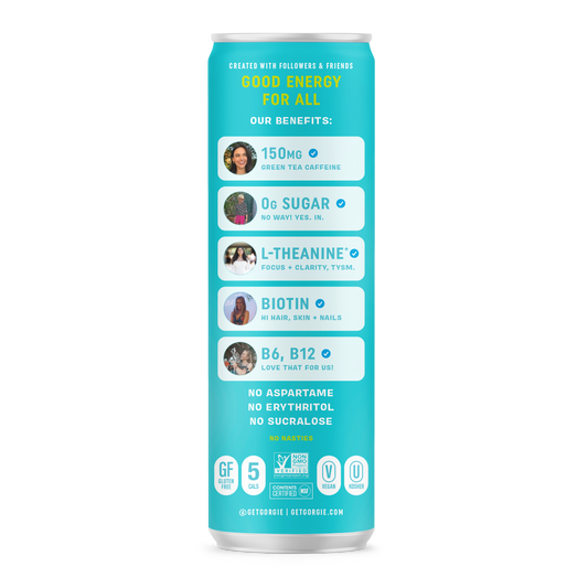 GORGIE Energy Drink - Sparkling Tropical Punch - 12 Cans Pack Energy Drink GORGIE