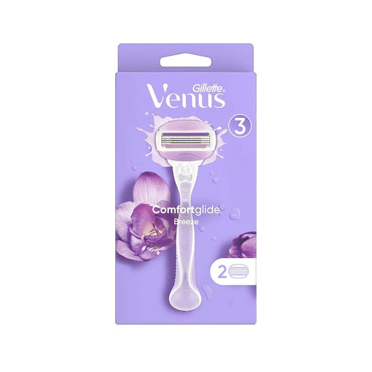 Rasoir électrique pour femme Gillette Venus Comfortglide Breeze - Kit de rasage doux avec 2 têtes de rechange