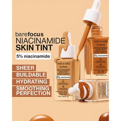 Fond de teint sérum Niacinamide Wet n Wild : Fair Beige, couvrance légère, améliore le grain de peau, fini satiné naturel
