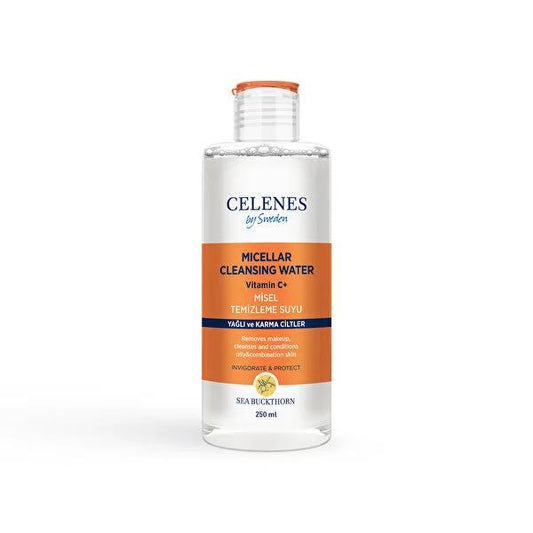 Celenes Sea Buckthorn Micellar Cleansing Water: Gentle Makeup Remover & Face Cleanser for Oily & Combination Skin - Alcohol & Paraben-Free