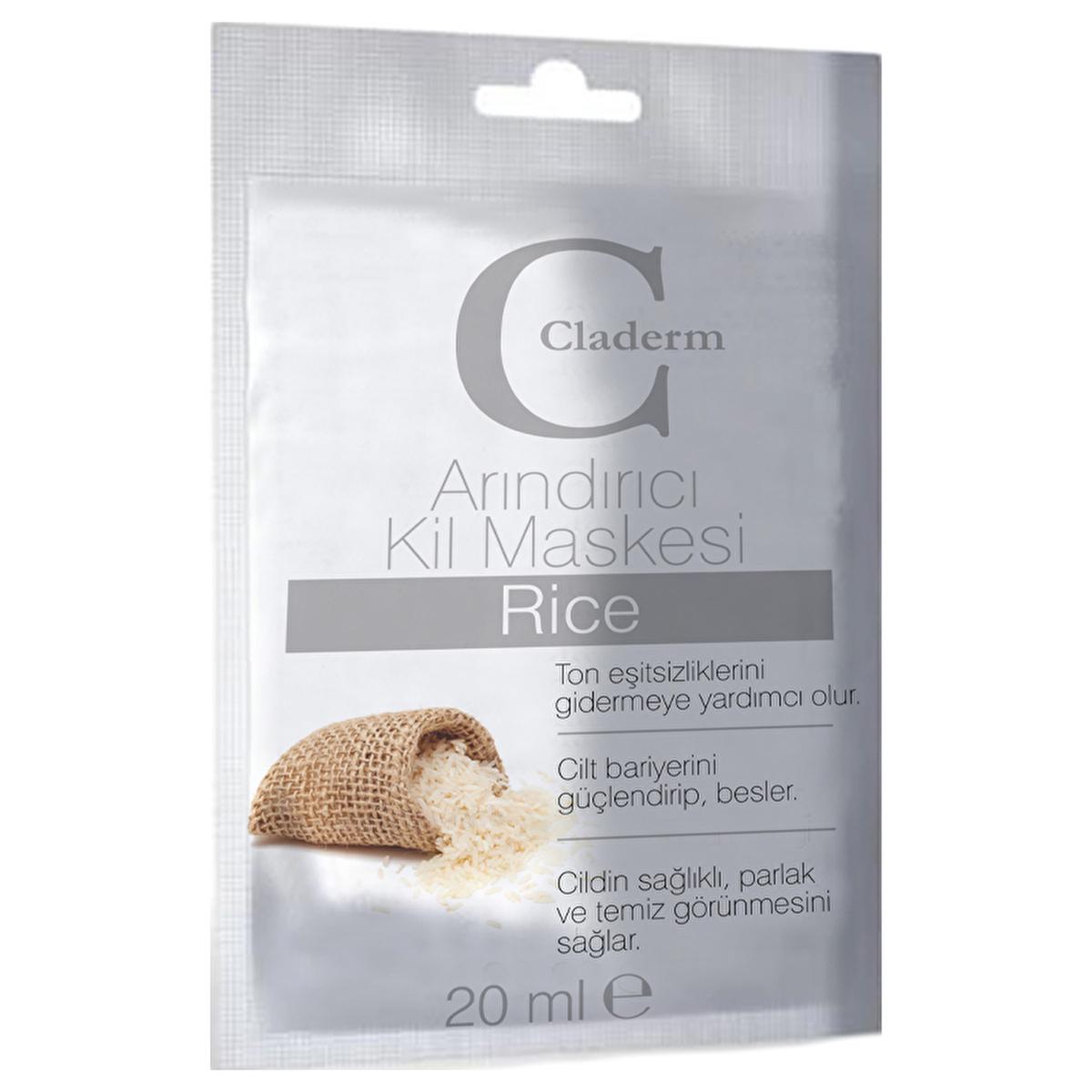 Mascarilla de arcilla limpiadora de arroz Claderm - Ilumina y nutre | 20 ml