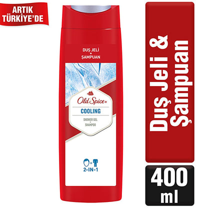 Old Spice Cooling : Gel douche et shampoing 2-en-1 - Nettoyage rafraîchissant, élimine les odeurs, parfum masculin