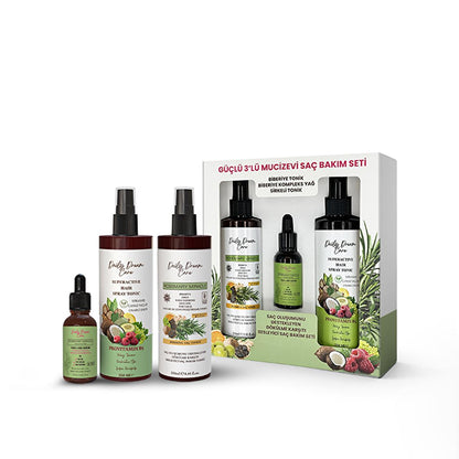 Set de cuidado capilar con romero True Bee - Tratamiento nutritivo anticaída de 3 piezas con tónico, suero y aceite