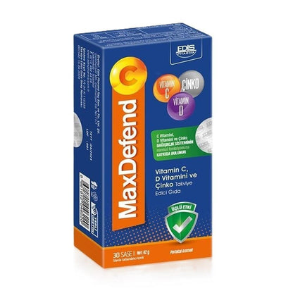 MaxDefend Vitamina C 30 Sobres - Apoyo Inmunológico | Sabor Naranja