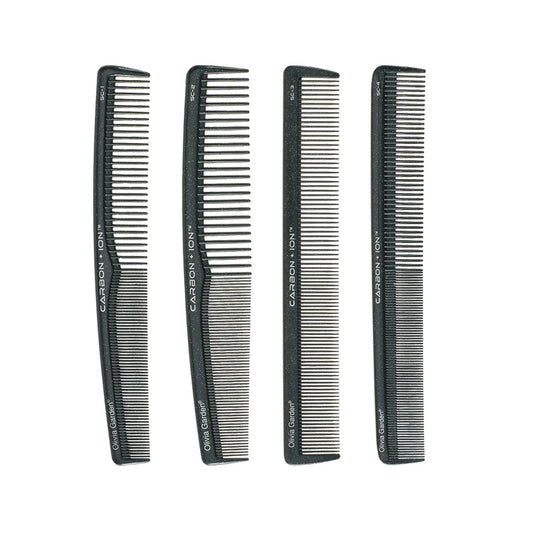 Olivia Garden Carbon + Ion SC Hair Comb Set with Pouch 4-Piece