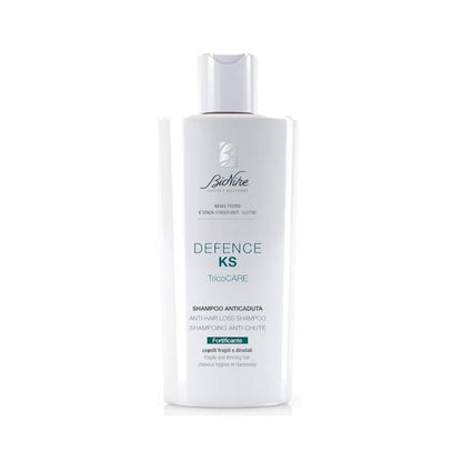 Champú anticaída BioNike Defence KS - Fórmula suave enriquecida con biotina y niacinamida para cabello debilitado, 200 ml