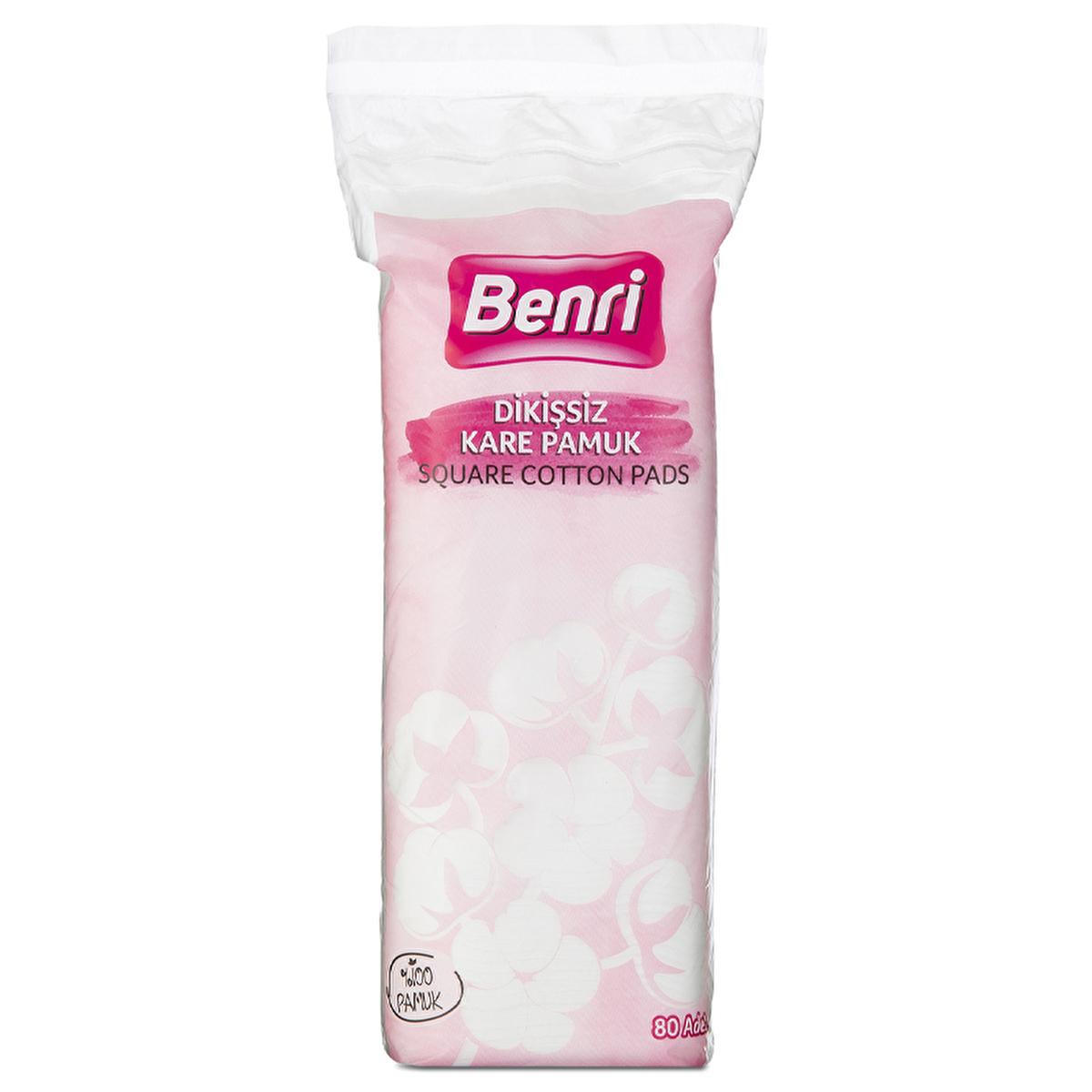 Coton à démaquiller carré sans couture Benri - Cotons doux pour le démaquillage | 80 unités