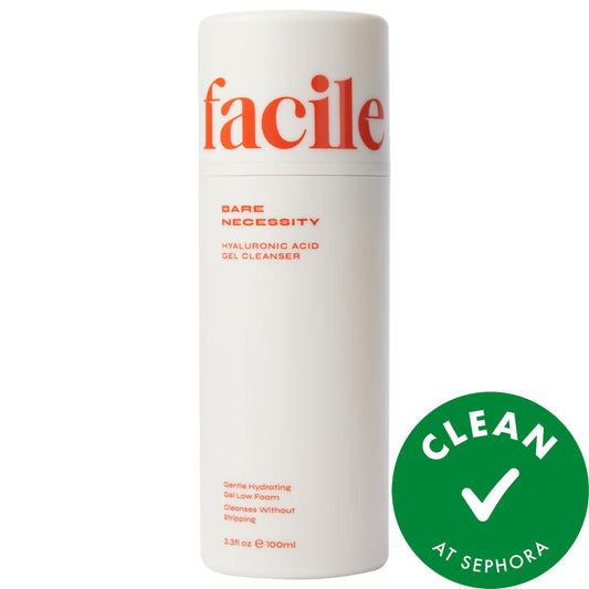 Nécessaire essentiel : Nettoyant visage doux à l'acide hyaluronique - Hydratant, végane et sans cruauté pour peaux sèches et sensibles - Démaquillant et au pH équilibré