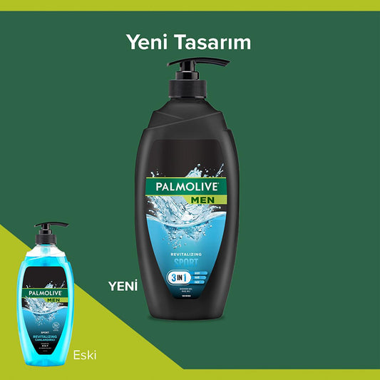 Gel douche 3-en-1 Palmolive Men Sport pour le corps, les cheveux et le visage - Parfum masculin rafraîchissant
