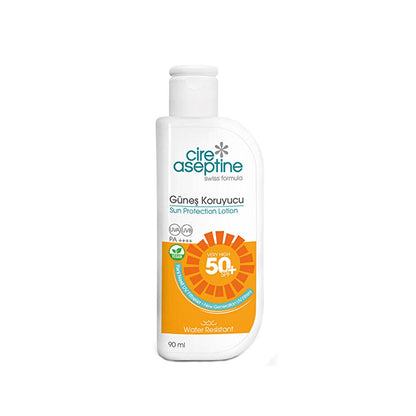 Loción protectora solar Cire Aseptine FPS 50+: alta protección UVA/UVB, vegana, resistente al agua - dermatológicamente probada, 90 ml