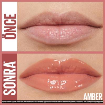 Maybelline Lifter Gloss: Brillo labial hidratante con ácido hialurónico - No pegajoso, efecto voluminizador, hermoso tono ámbar