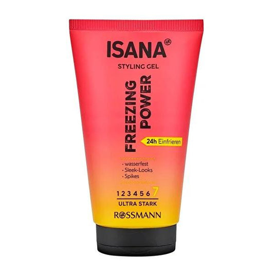 Gel coiffant Isana Ultra Hold : tenue longue durée 24h, formule végétalienne, fixation forte, sans résidus - 150 ml